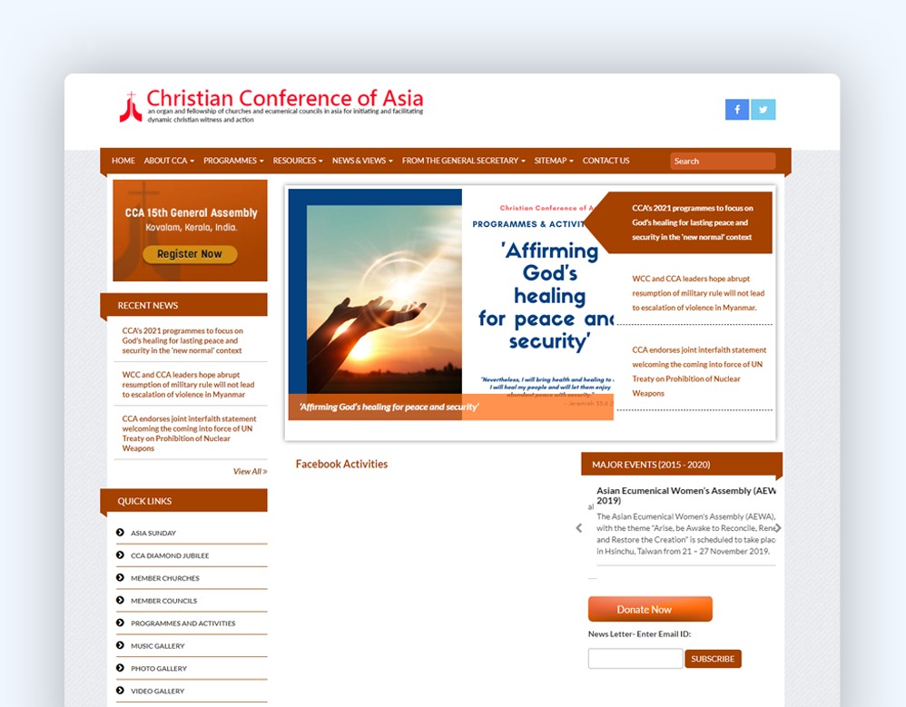 web designing Client Christian Conference of Asia